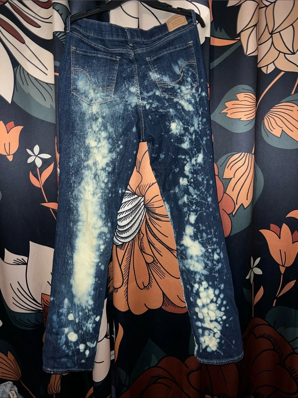Bleached Tie-Dye Blue Women's Levi Jeans